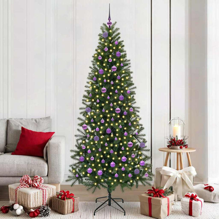 Brad de Crăciun artificial cu 300 LED Verde 210 cm PE și PVC - WALTI WALTI