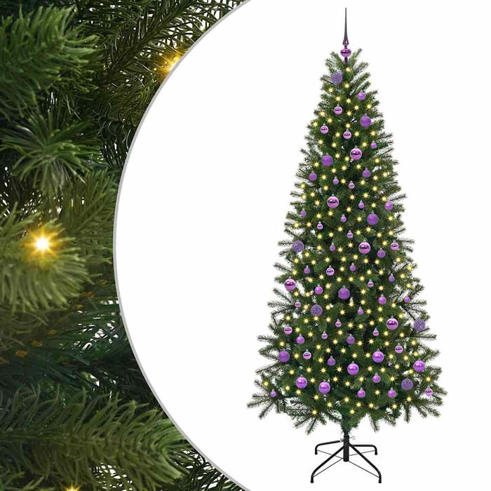 Brad de Crăciun artificial cu 300 LED Verde 210 cm PE și PVC - WALTI WALTI
