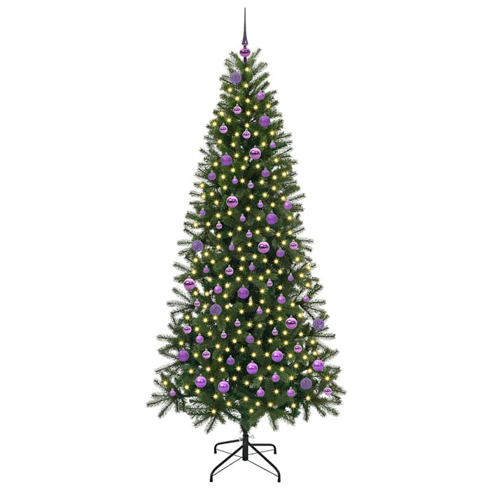 Brad de Crăciun artificial cu 300 LED Verde 210 cm PE și PVC - WALTI WALTI