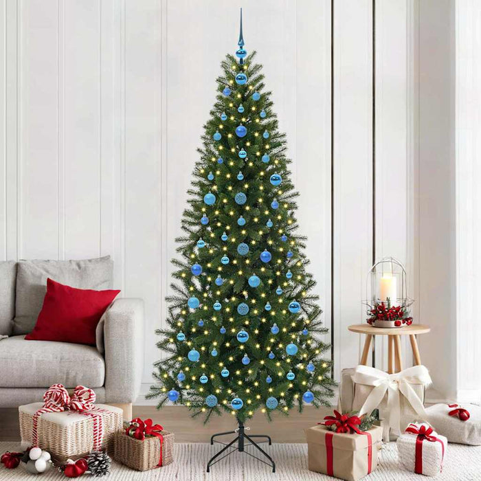 Brad de Crăciun artificial cu 300 LED Verde 210 cm PE și PVC - WALTI WALTI