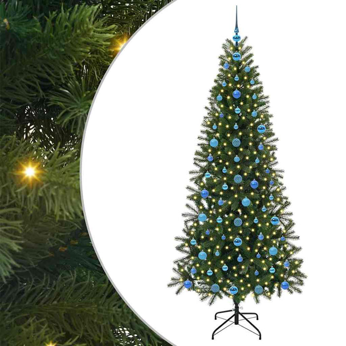 Brad de Crăciun artificial cu 300 LED Verde 210 cm PE și PVC - WALTI WALTI