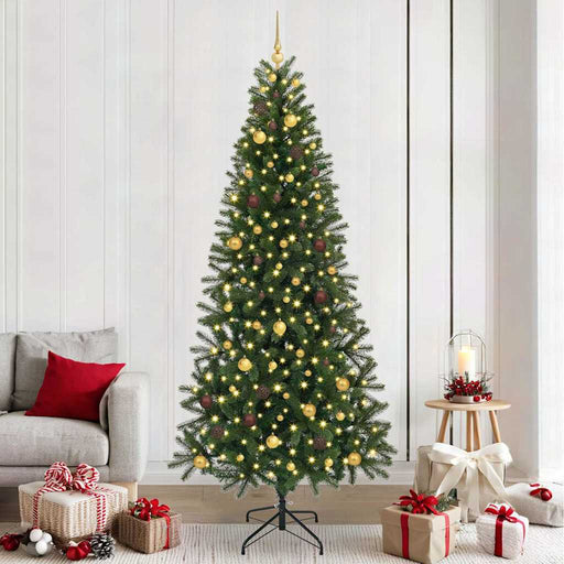 Brad de Crăciun artificial cu 300 LED Verde 240 cm PE și PVC - WALTI WALTI