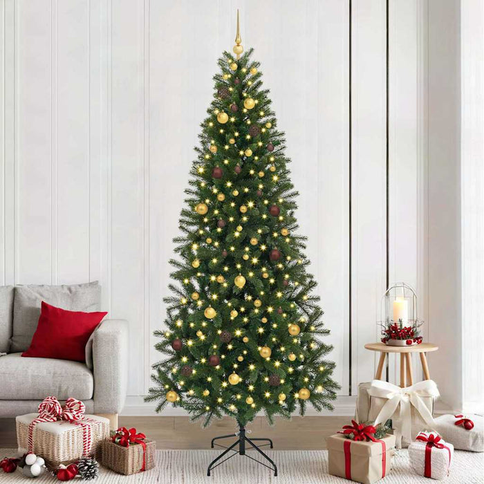 Brad de Crăciun artificial cu 300 LED Verde 240 cm PE și PVC WALTI