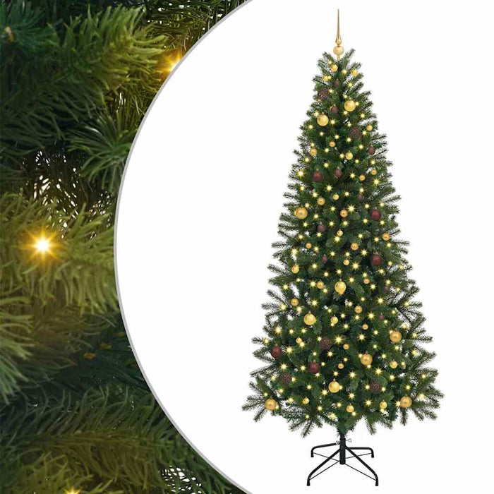 Brad de Crăciun artificial cu 300 LED Verde 240 cm PE și PVC WALTI