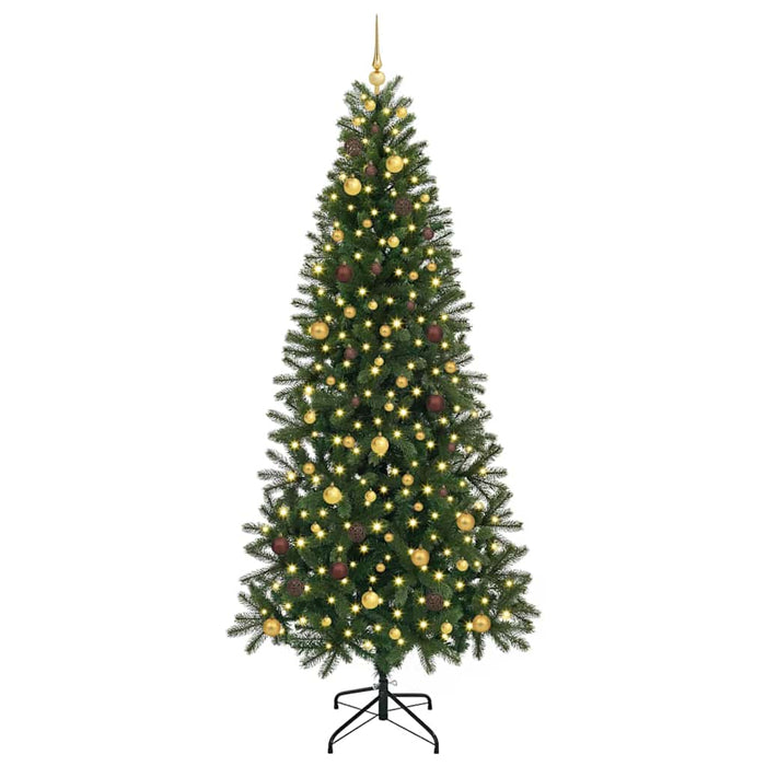 Brad de Crăciun artificial cu 300 LED Verde 240 cm PE și PVC WALTI