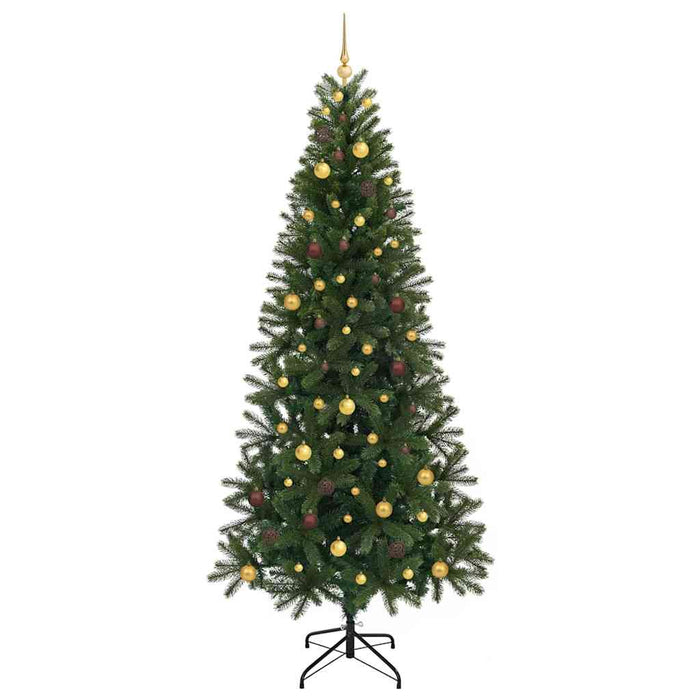Brad de Crăciun artificial cu 300 LED Verde 240 cm PE și PVC WALTI