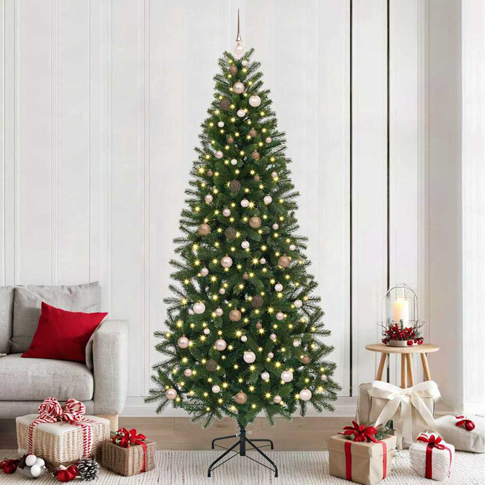Brad de Crăciun artificial cu 300 LED Verde 240 cm PE și PVC - WALTI WALTI