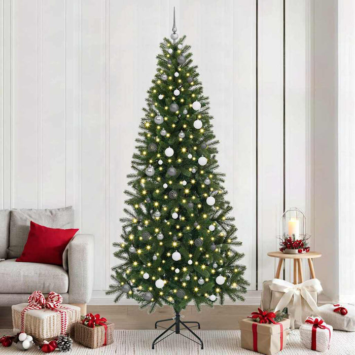 Brad de Crăciun artificial cu 300 LED Verde 240 cm PE și PVC - WALTI WALTI