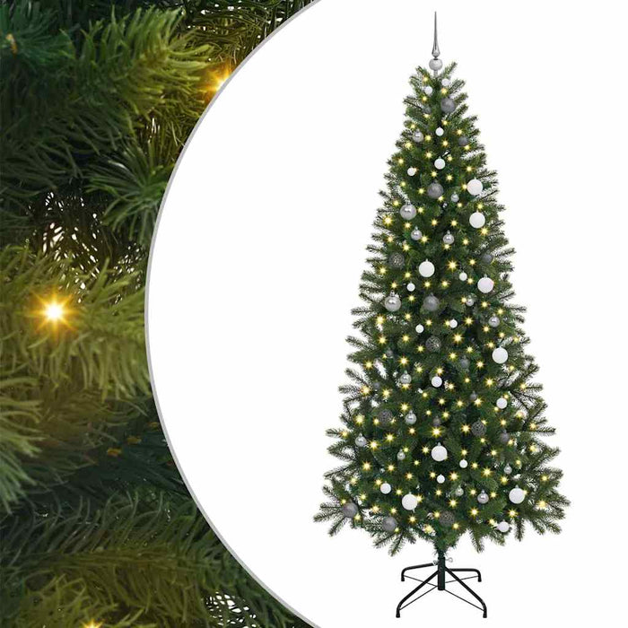 Brad de Crăciun artificial cu 300 LED Verde 240 cm PE și PVC - WALTI WALTI