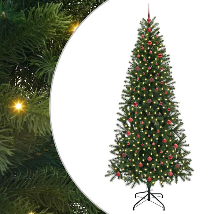 Brad de Crăciun artificial cu 300 LED Verde 240 cm PE și PVC - WALTI WALTI