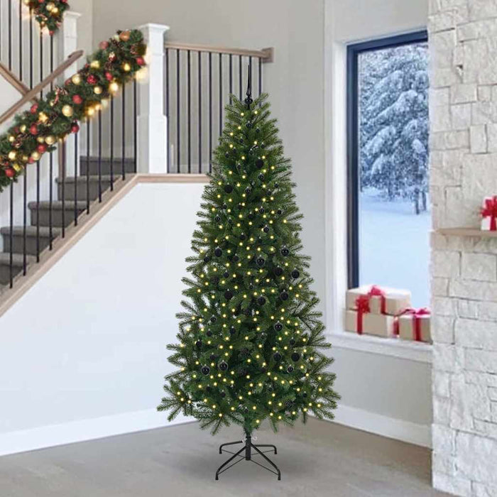 Brad de Crăciun artificial cu 300 LED Verde 240 cm PE și PVC - WALTI WALTI