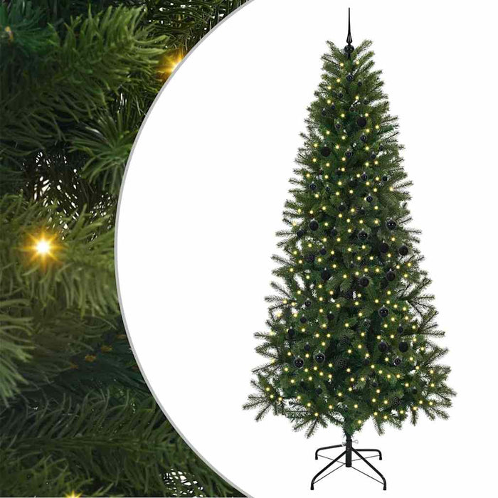 Brad de Crăciun artificial cu 300 LED Verde 240 cm PE și PVC - WALTI WALTI