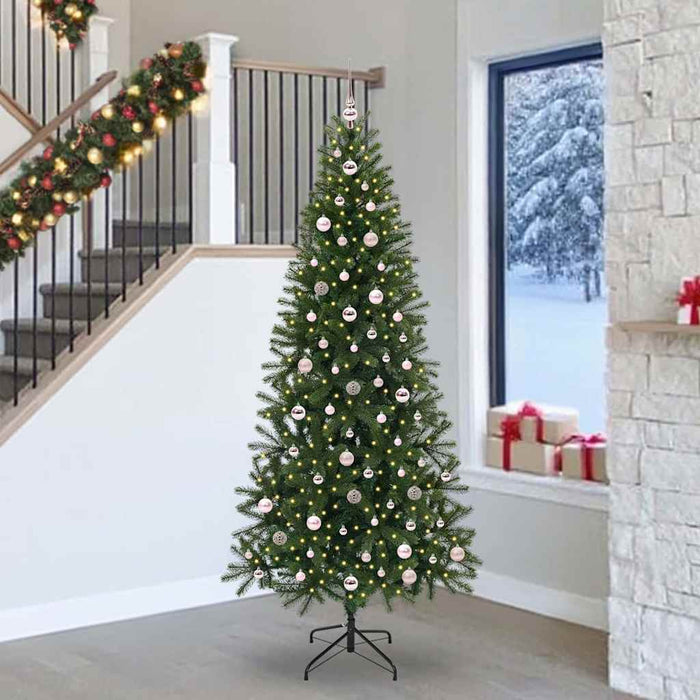 Brad de Crăciun artificial cu 300 LED Verde 240 cm PE și PVC - WALTI WALTI