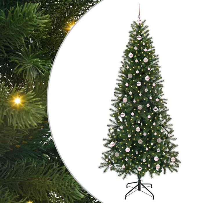 Brad de Crăciun artificial cu 300 LED Verde 240 cm PE și PVC - WALTI WALTI