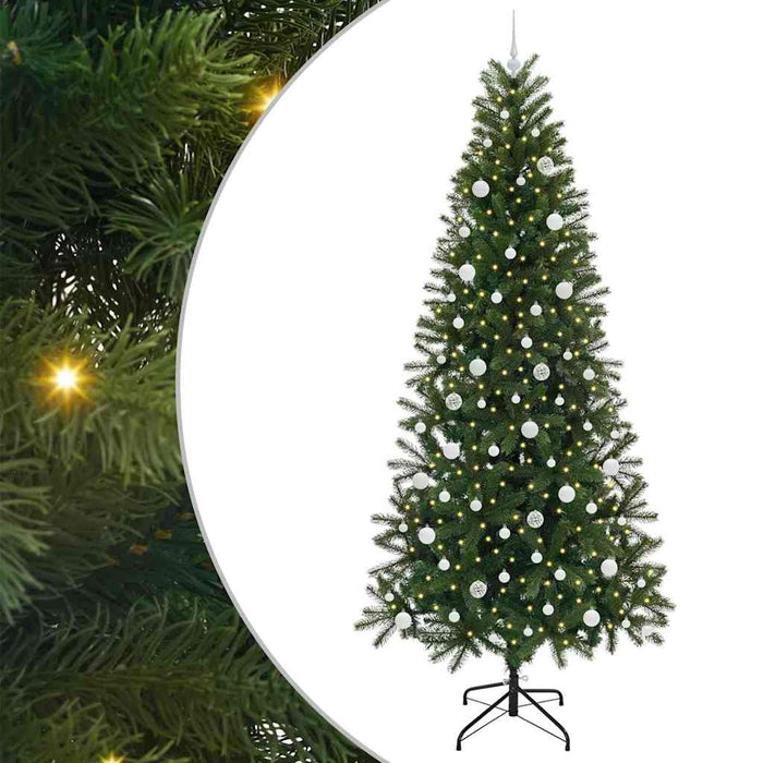 Brad de Crăciun artificial cu 300 LED Verde 240 cm PE și PVC - WALTI WALTI