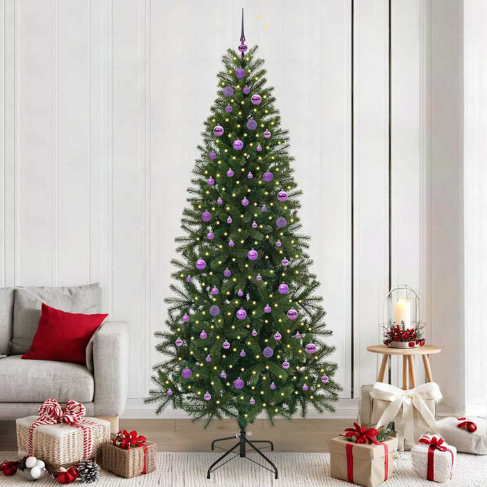 Brad de Crăciun artificial cu 300 LED Verde 240 cm PE și PVC - WALTI WALTI
