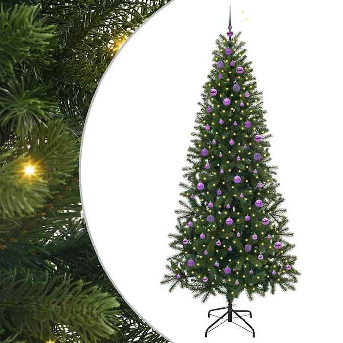 Brad de Crăciun artificial cu 300 LED Verde 240 cm PE și PVC - WALTI WALTI