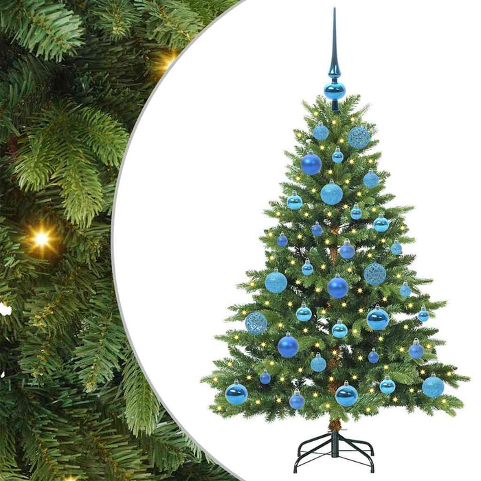 Brad de Crăciun artificial cu 150 LED Verde 120 cm PE și PVC WALTI
