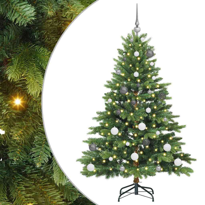 Brad de Crăciun artificial cu 150 LED Verde 150 cm PE și PVC - WALTI WALTI