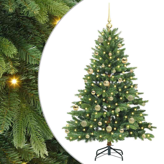 Brad de Crăciun artificial cu 150 LED Verde 150 cm PE și PVC - WALTI WALTI