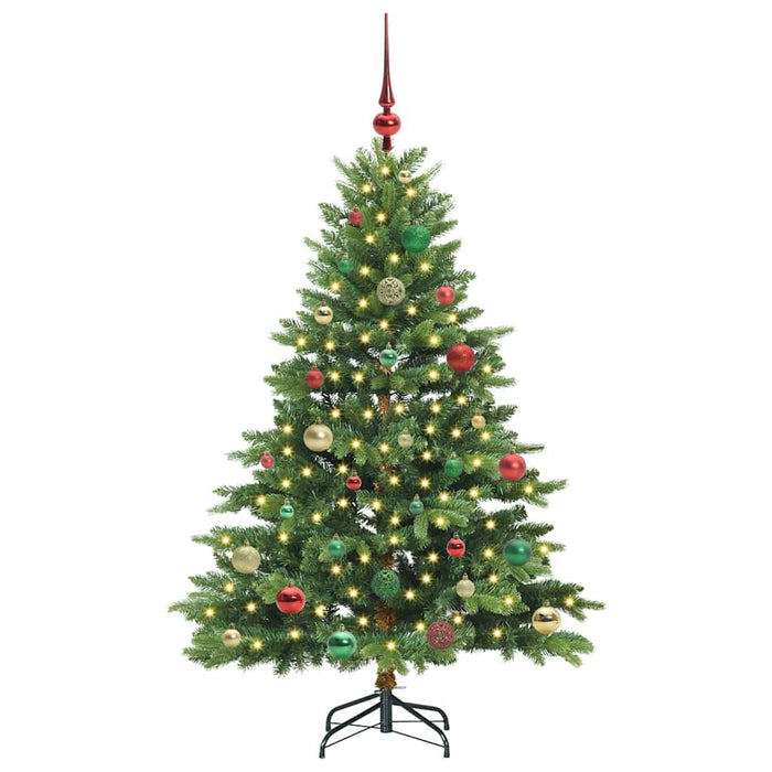 Brad de Crăciun artificial cu 150 LED Verde 150 cm PE și PVC - WALTI WALTI