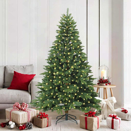 Brad de Crăciun artificial cu 300 LED Verde 180 cm PE și PVC - WALTI WALTI