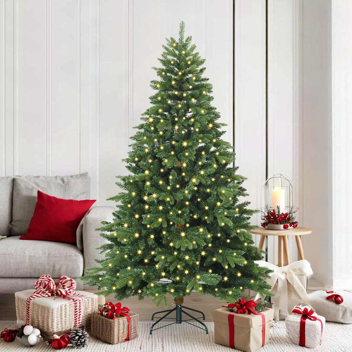 Brad de Crăciun artificial cu 300 LED Verde 180 cm PE și PVC - WALTI WALTI