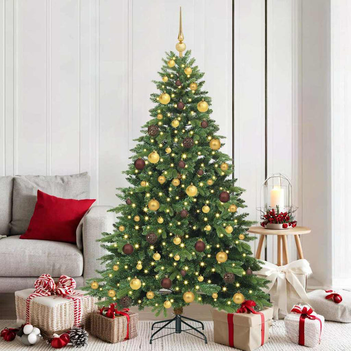 Brad de Crăciun artificial cu 300 LED Verde 180 cm PE și PVC WALTI