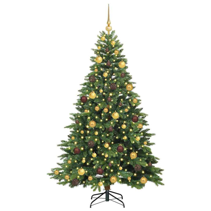 Brad de Crăciun artificial cu 300 LED Verde 180 cm PE și PVC WALTI