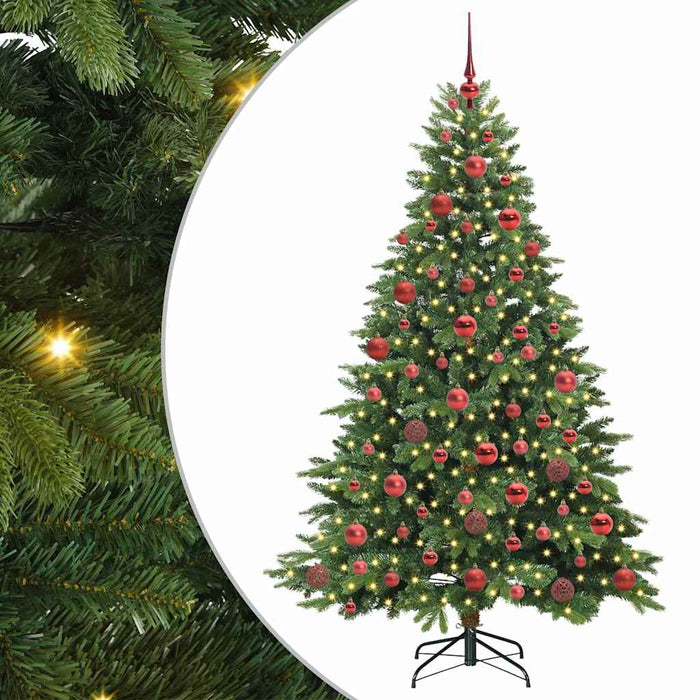 Brad de Crăciun artificial cu 300 LED Verde 180 cm PE și PVC - WALTI WALTI