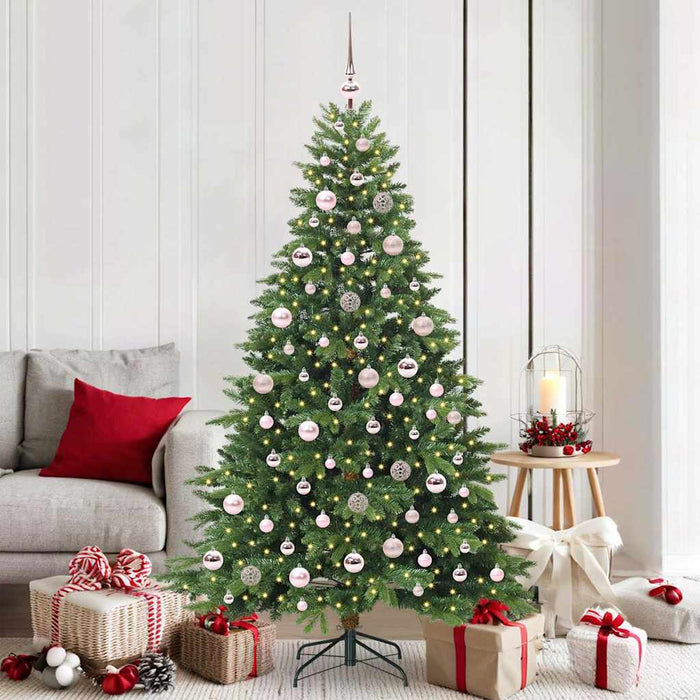 Brad de Crăciun artificial cu 300 LED Verde 180 cm PE și PVC - WALTI WALTI