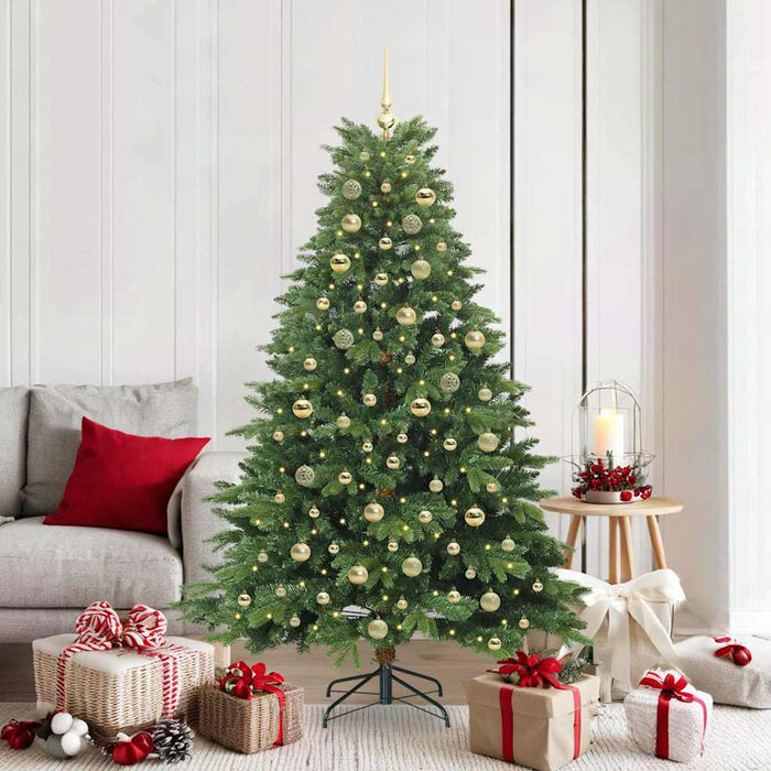 Brad de Crăciun artificial cu 300 LED Verde 180 cm PE și PVC WALTI