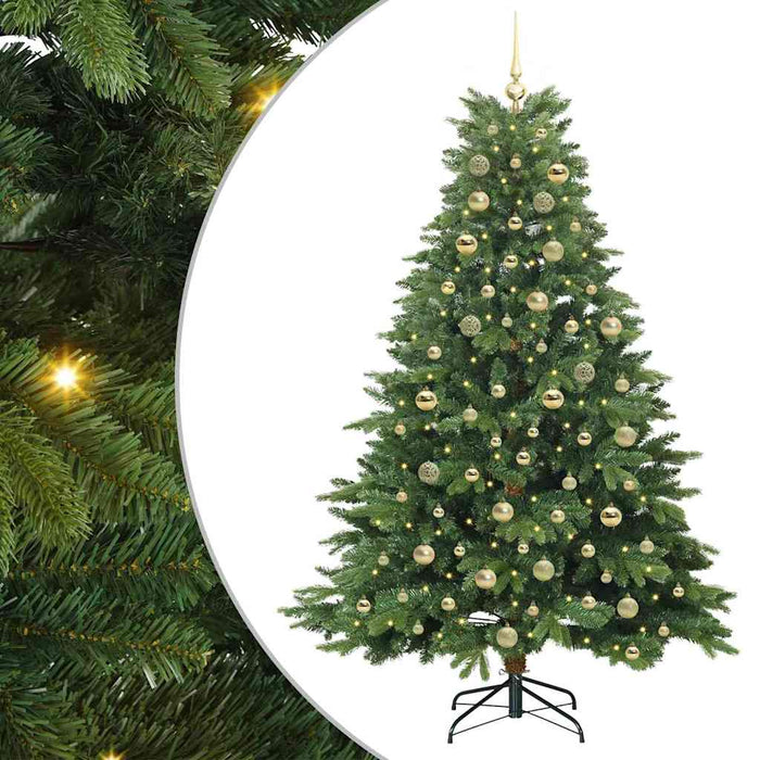 Brad de Crăciun artificial cu 300 LED Verde 180 cm PE și PVC WALTI