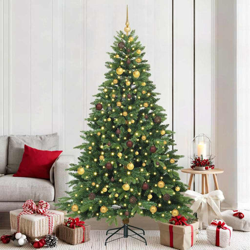 Brad de Crăciun artificial cu 300 LED Verde 210 cm PE și PVC - WALTI WALTI