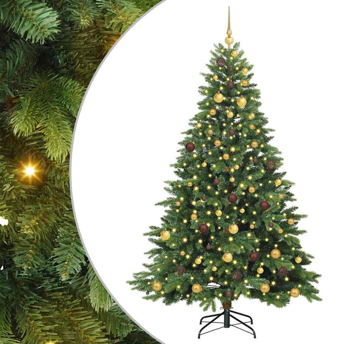 Brad de Crăciun artificial cu 300 LED Verde 210 cm PE și PVC WALTI