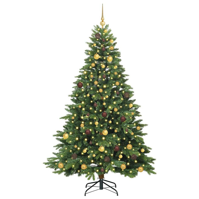 Brad de Crăciun artificial cu 300 LED Verde 210 cm PE și PVC WALTI