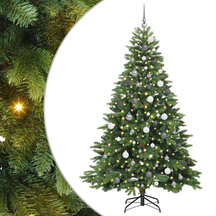 Brad de Crăciun artificial cu 300 LED Verde 210 cm PE și PVC - WALTI WALTI