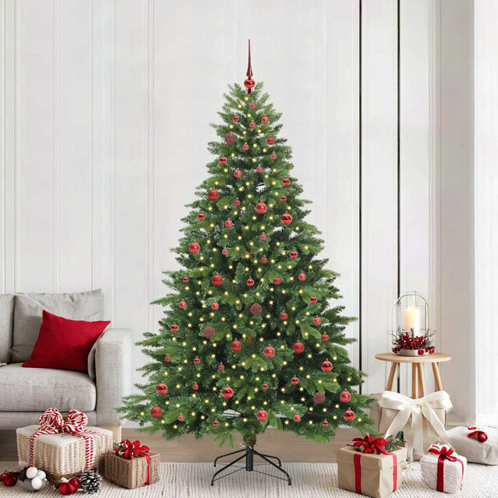 Brad de Crăciun artificial cu 300 LED Verde 210 cm PE și PVC - WALTI WALTI