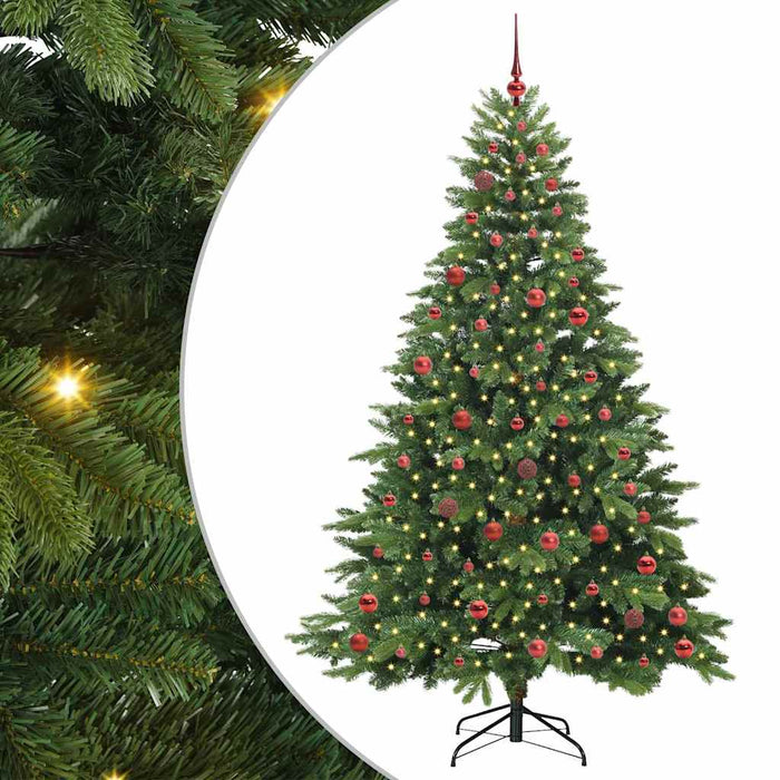 Brad de Crăciun artificial cu 300 LED Verde 210 cm PE și PVC - WALTI WALTI