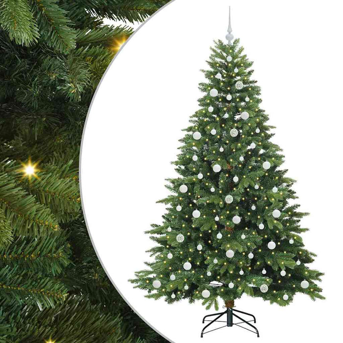 Brad de Crăciun artificial cu 300 LED Verde 210 cm PE și PVC - WALTI WALTI