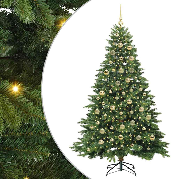 Brad de Crăciun artificial cu 300 LED Verde 210 cm PE și PVC WALTI