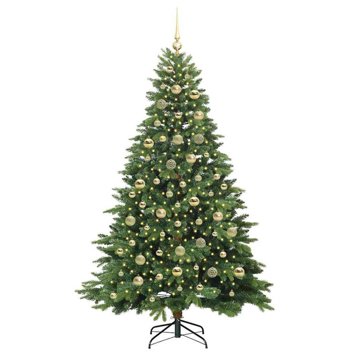 Brad de Crăciun artificial cu 300 LED Verde 210 cm PE și PVC WALTI