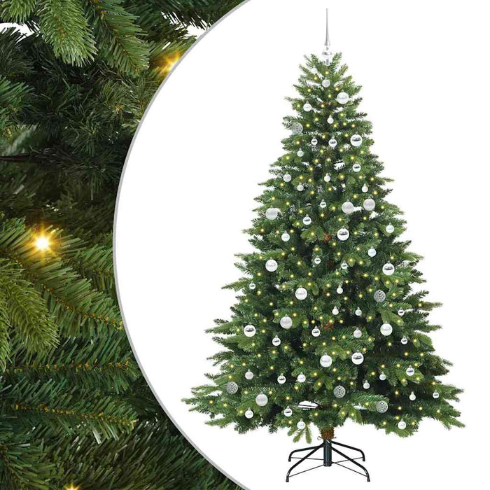 Brad de Crăciun artificial cu 300 LED Verde 210 cm PE și PVC - WALTI WALTI
