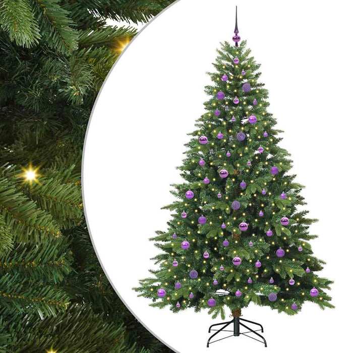 Brad de Crăciun artificial cu 300 LED Verde 210 cm PE și PVC - WALTI WALTI