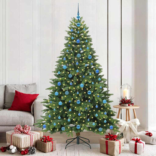 Brad de Crăciun artificial cu 300 LED Verde 210 cm PE și PVC - WALTI WALTI