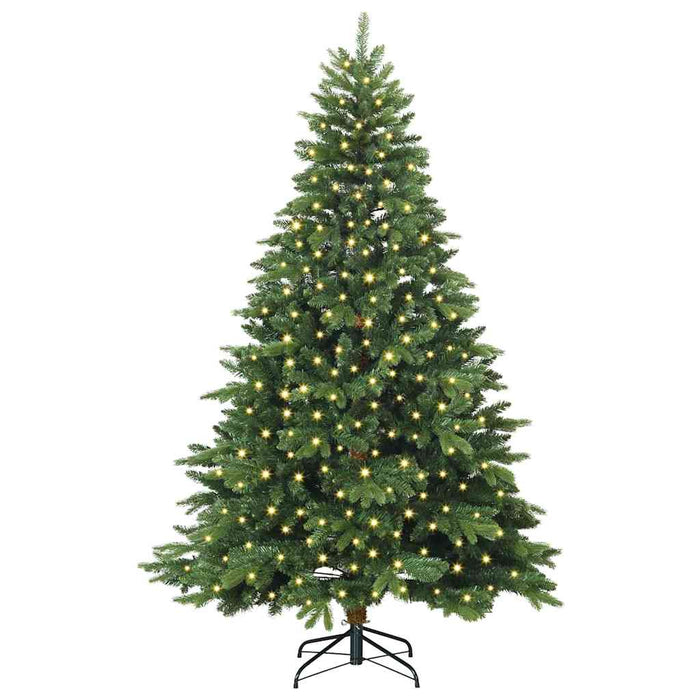 Brad de Crăciun artificial cu 300 LED Verde 240 cm PE și PVC WALTI