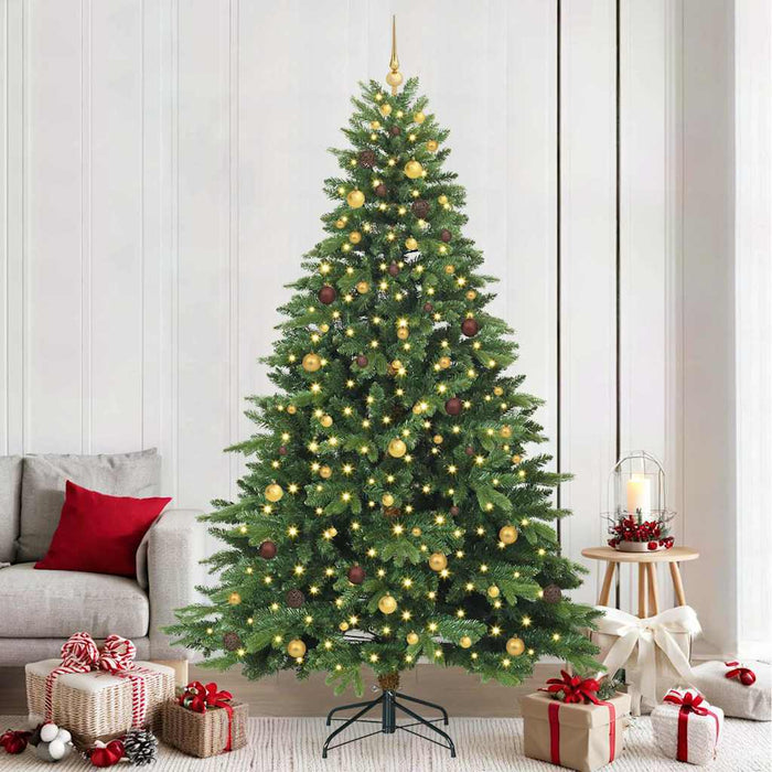 Brad de Crăciun artificial cu 300 LED Verde 240 cm PE și PVC WALTI