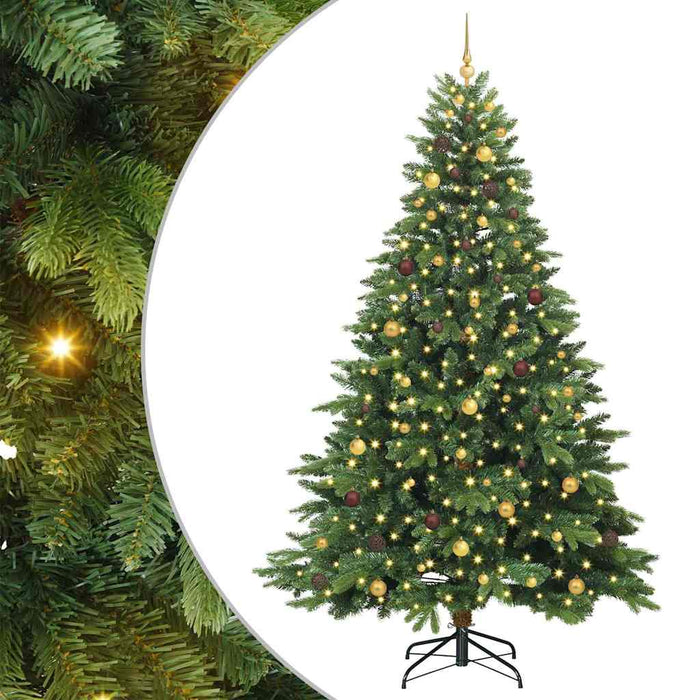Brad de Crăciun artificial cu 300 LED Verde 240 cm PE și PVC WALTI