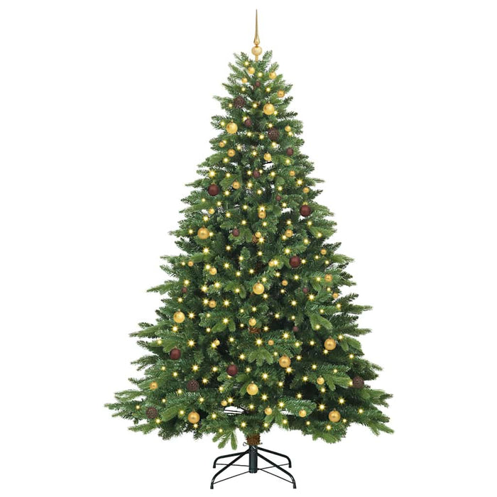 Brad de Crăciun artificial cu 300 LED Verde 240 cm PE și PVC WALTI
