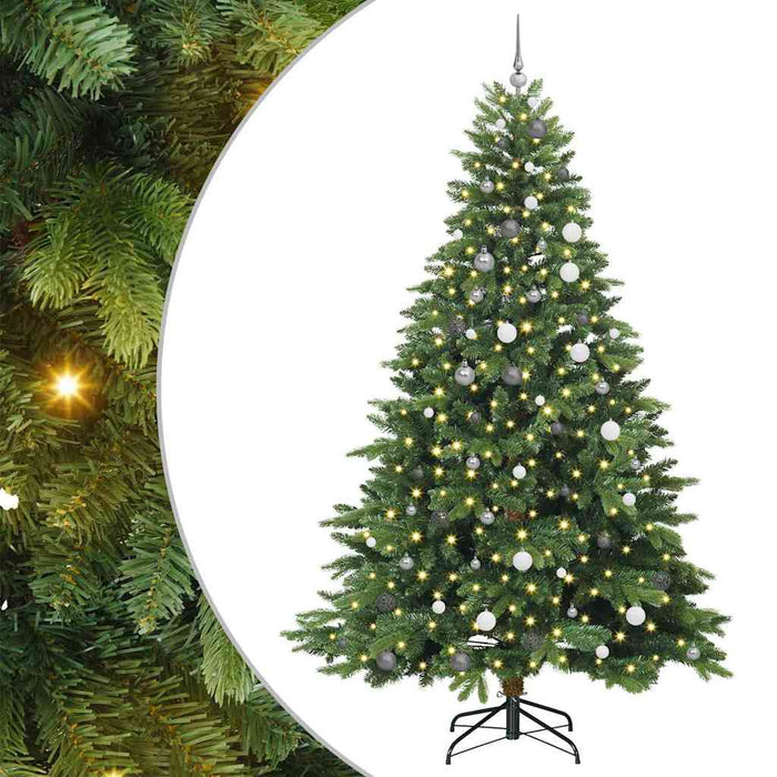 Brad de Crăciun artificial cu 300 LED Verde 240 cm PE și PVC WALTI